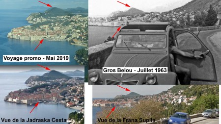 Départ de Dubrovnik-En juillet 1963, je quittais cette ville en 2CV pour rejoindre Istambul-Deux photos prise presque du même endroit à 56 ans d'écart !